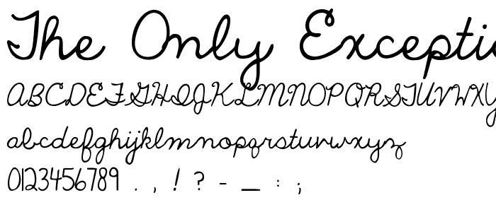 The Only Exception font